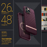 Magsafe Калъф за iPhone 14 Pro Max, Spigen Caseology Parallax, Бордо (8)
