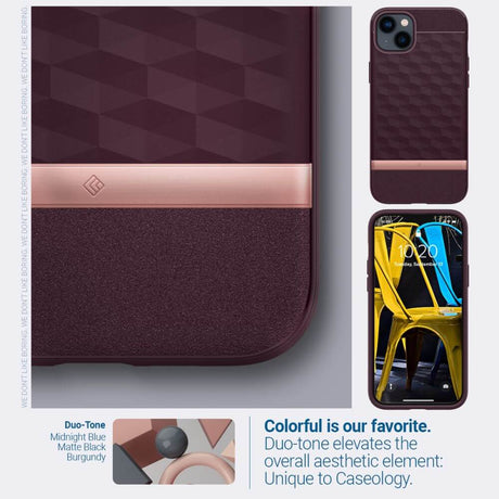 Magsafe Калъф за iPhone 14 Plus, Spigen Caseology Parallax, Бордо (6)
