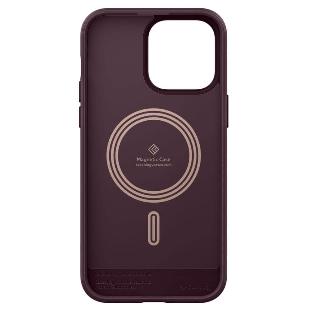 Magsafe Калъф за iPhone 14 Pro Max, Spigen Caseology Parallax, Бордо (3)