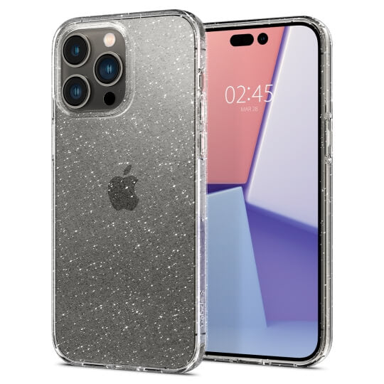 Блестящ Калъф за iPhone 14 Pro, Spigen Liquid Crystal Glitter Quartz Case, Прозрачен (3)