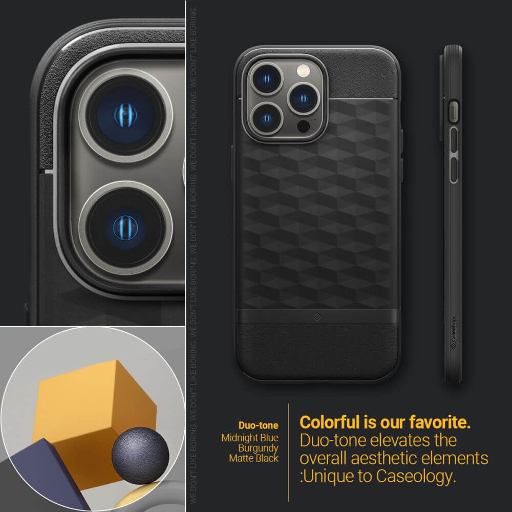 Magsafe Калъф за iPhone 14 Pro, Spigen Caseology Parallax, Черен (6)