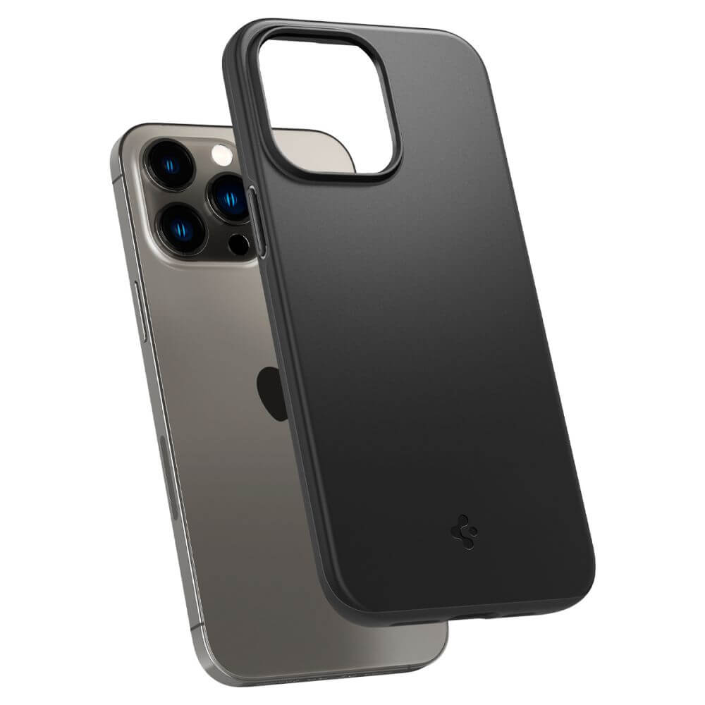 Противоударен Калъф за iPhone 14 Pro Max, Spigen Thin Fit Case, Черен (7)