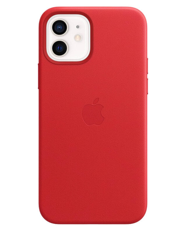 Оригинален Кожен Калъф за Apple iPhone 12 Pro/12, Leather Magsafe Case MHKD3ZM/A, Червен