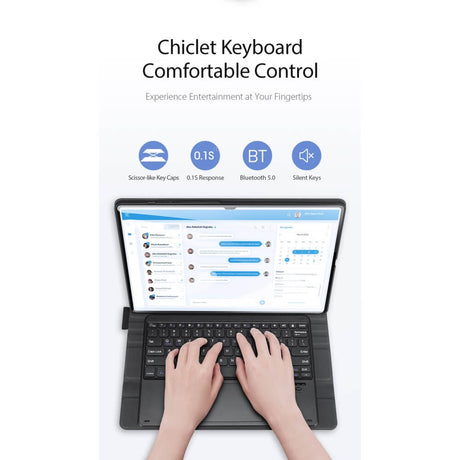 Калъф с Клавиатура за Samsung Tab S8/ S7, Dux Ducis Touchpad Keyboard Case, Черен (6)