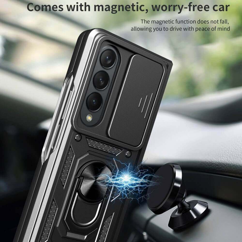Калъф с Предпазител за Samsung Z Fold 4, GKK Kickstand Pro Case, Черен (3)