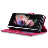 Кожен Калъф с Джобове за Samsung Z Fold 4, Wallet Book Case, Розов (2)