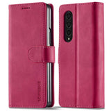 Кожен Калъф с Джобове за Samsung Z Fold 4, Wallet Book Case, Розов (7)
