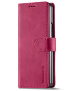 Кожен Калъф с Джобове за Samsung Z Fold 4, Wallet Book Case, Розов