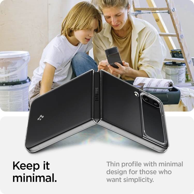 Тънък Матов Калъф за Samsung Z Flip 4, Spigen AirSkin Case, Прозрачен (8)