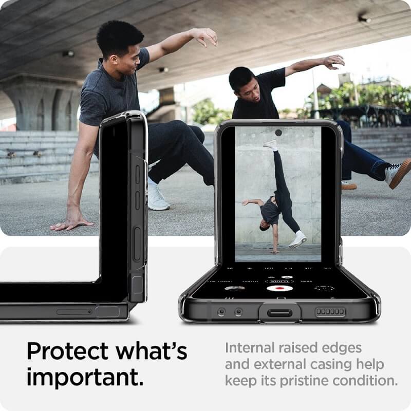 Тънък Матов Калъф за Samsung Z Flip 4, Spigen AirSkin Case, Прозрачен (7)