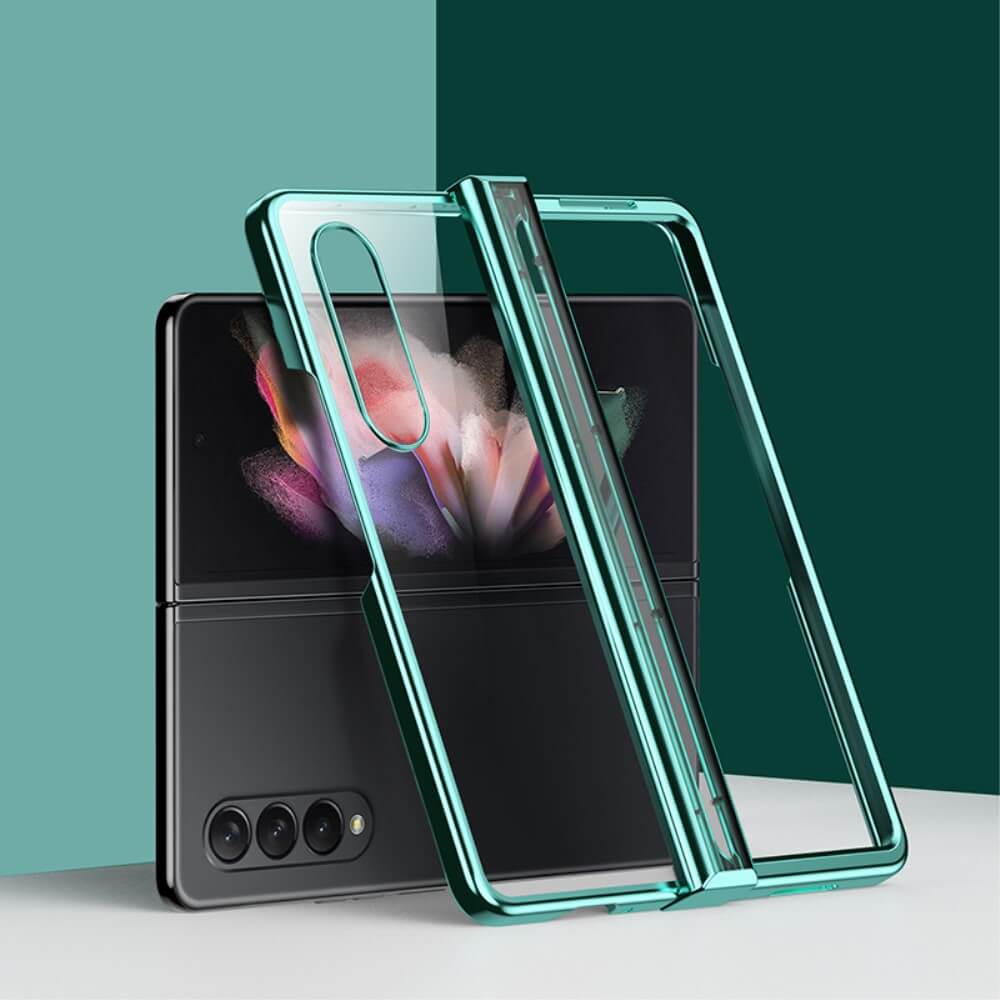 Калъф с Предпазител за Samsung Z Fold 4, Electroplating Hinge Case, Зелен (2)
