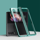Калъф с Предпазител за Samsung Z Fold 4, Electroplating Hinge Case, Зелен (2)