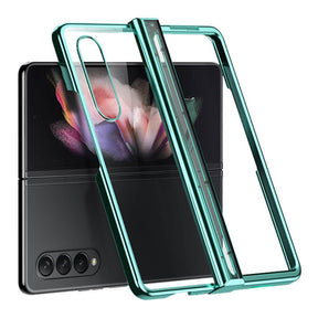 Калъф с Предпазител за Samsung Z Fold 4, Electroplating Hinge Case, Зелен