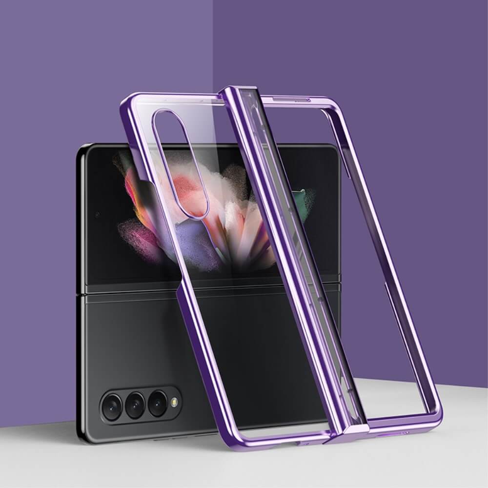 Калъф с Предпазител за Samsung Z Fold 4, Electroplating Hinge Case, Лилав (2)