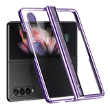 Калъф с Предпазител за Samsung Z Fold 4, Electroplating Hinge Case, Лилав