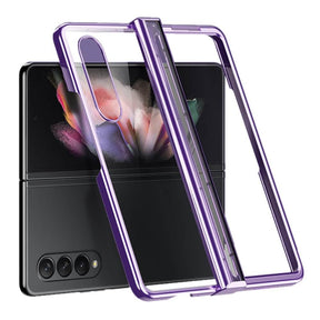 Калъф с Предпазител за Samsung Z Fold 4, Electroplating Hinge Case, Лилав