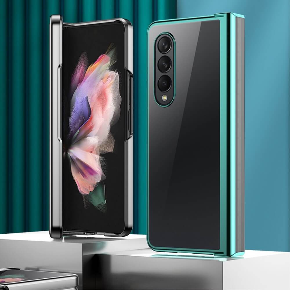 Калъф с Предпазител за Samsung Z Fold 4, Electroplating Hinge Case, Зелен (4)