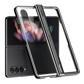 Калъф с Предпазител за Samsung Z Fold 4, Electroplating Hinge Case, Черен