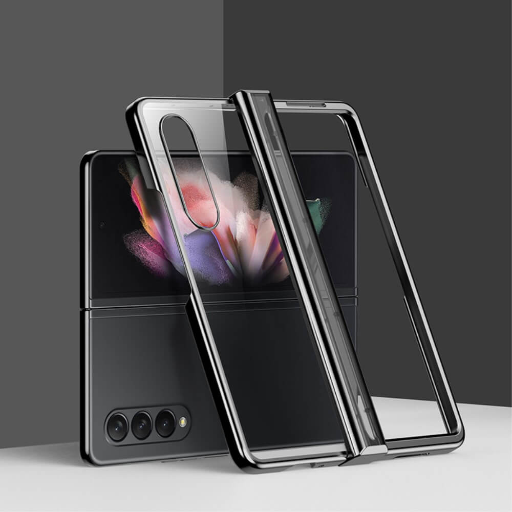 Калъф с Предпазител за Samsung Z Fold 4, Electroplating Hinge Case, Черен (5)
