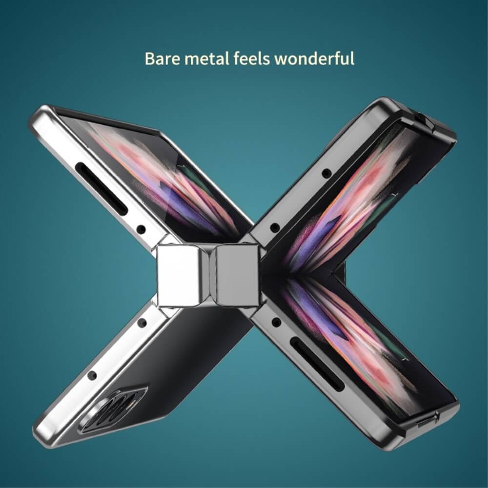 Калъф с Предпазител за Samsung Z Fold 4, Electroplating Hinge Case, Черен (3)