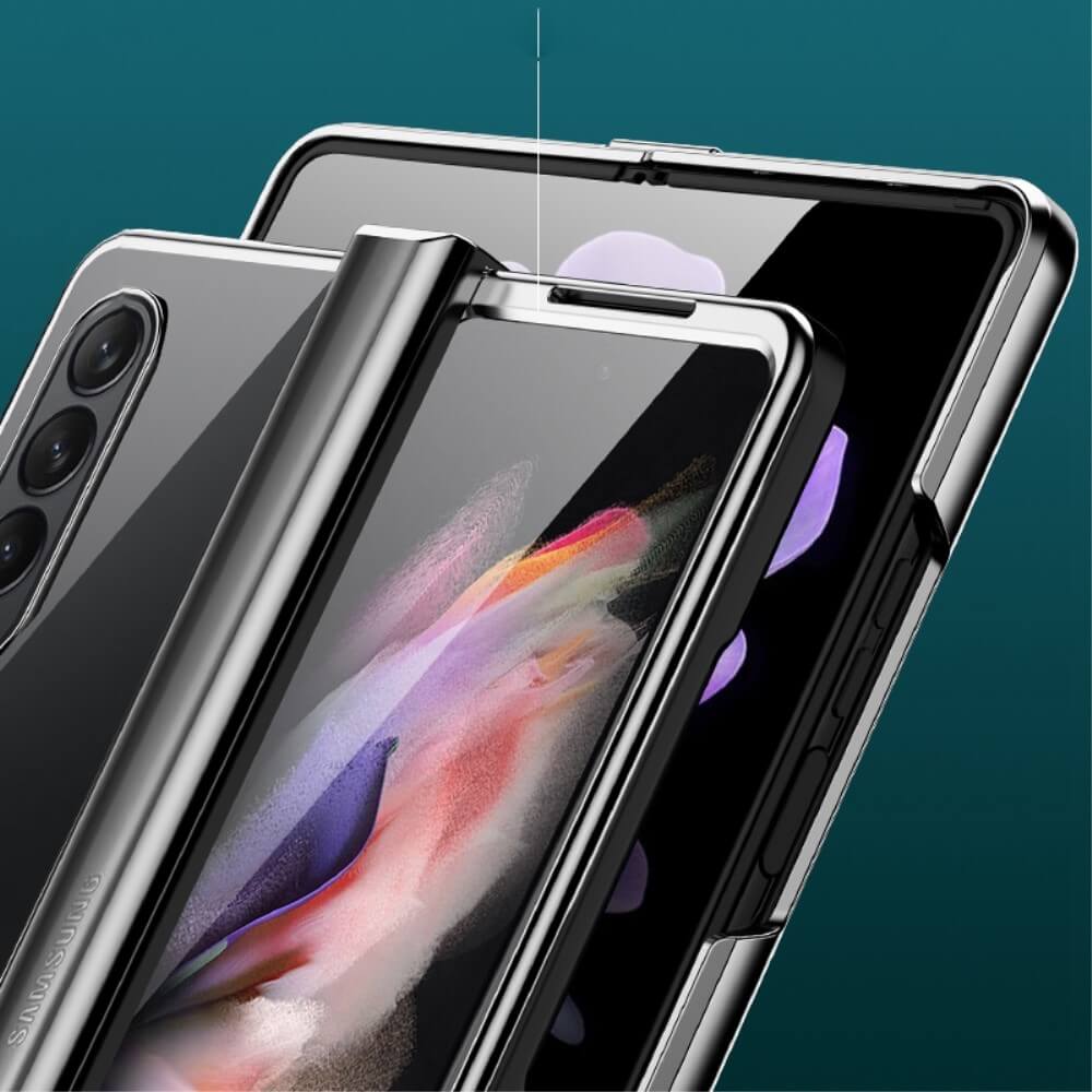 Калъф с Предпазител за Samsung Z Fold 4, Electroplating Hinge Case, Черен (2)