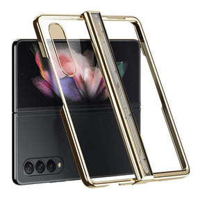 Калъф с Предпазител за Samsung Z Fold 4, Electroplating Hinge Case, Златист