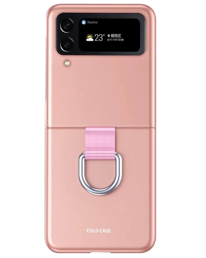 Калъф с Халка за Samsung Galaxy Z Flip 4, GKK Ring Case, Розов