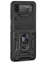 Калъф с Камера Предпазител за Samsung Z Flip 4, Kickstand Pro Case, Черен