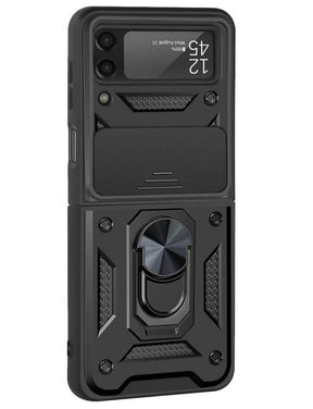 Калъф с Камера Предпазител за Samsung Z Flip 4, Kickstand Pro Case, Черен