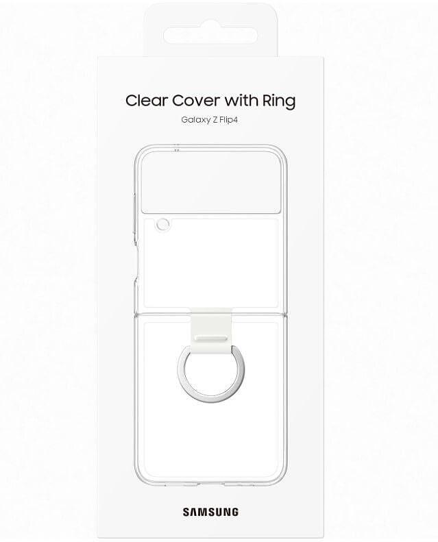 Оригинален Калъф за Samsung Z Flip 4, Clear Cover with Ring Case EF-OF721CTEGWW, Прозрачен (7)