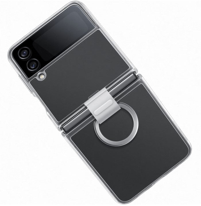 Оригинален Калъф за Samsung Z Flip 4, Clear Cover with Ring Case EF-OF721CTEGWW, Прозрачен (5)