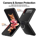 Кожен Калъф с Халка за Samsung Galaxy Z Flip 4, GKK Ring Case, Черен (5)