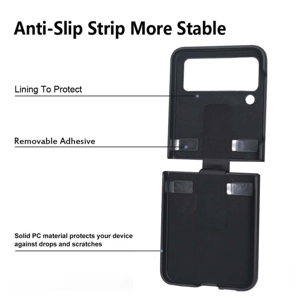 Кожен Калъф с Халка за Samsung Galaxy Z Flip 4, GKK Ring Case, Черен (4)