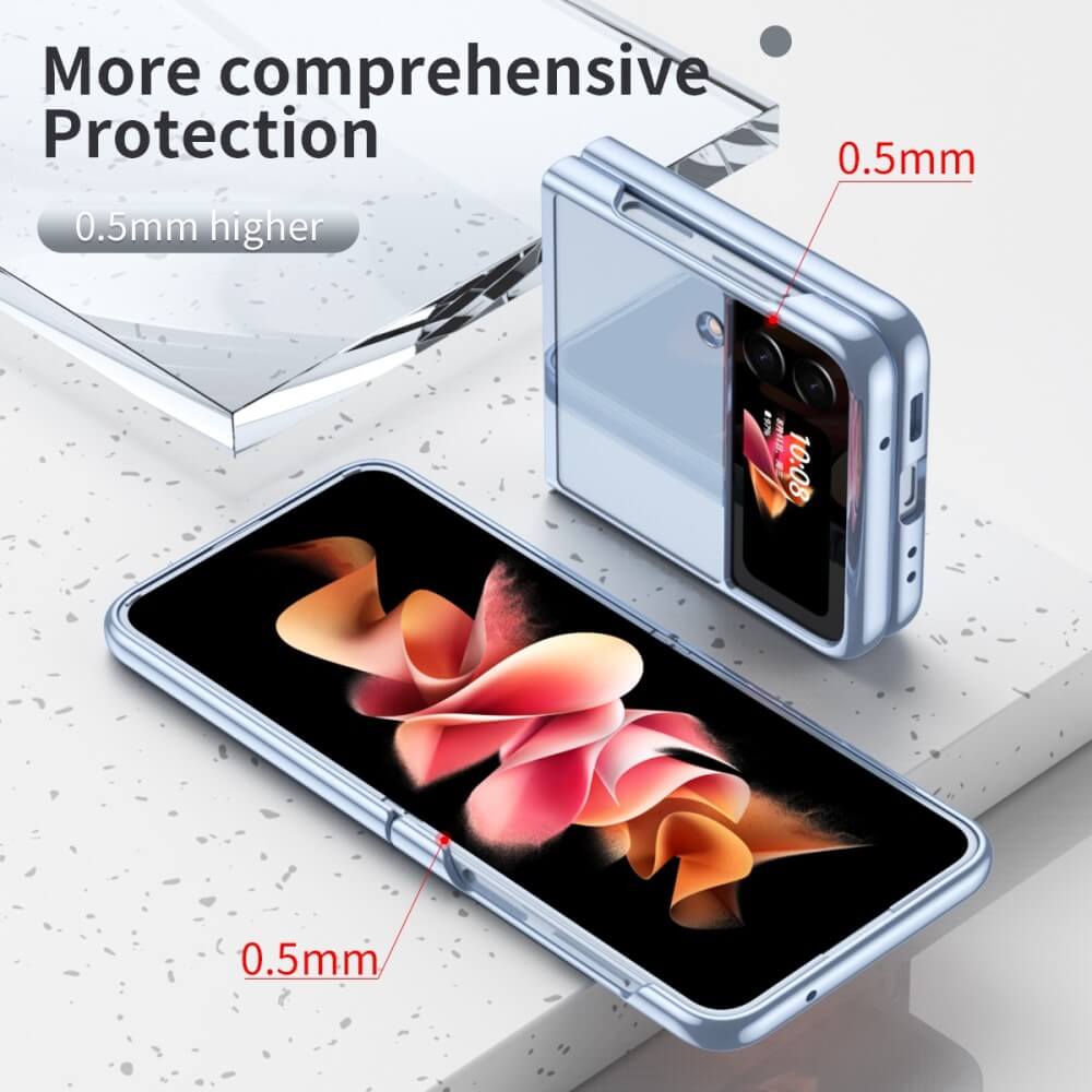 Калъф с Цветна Рамка за Samsung Z Flip 4, GKK Frame Case, Син (5)