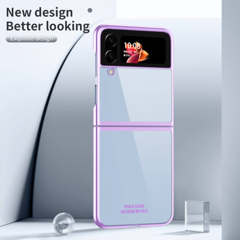 Калъф с Цветна Рамка за Samsung Z Flip 4, GKK Frame Case, Лилав (3)
