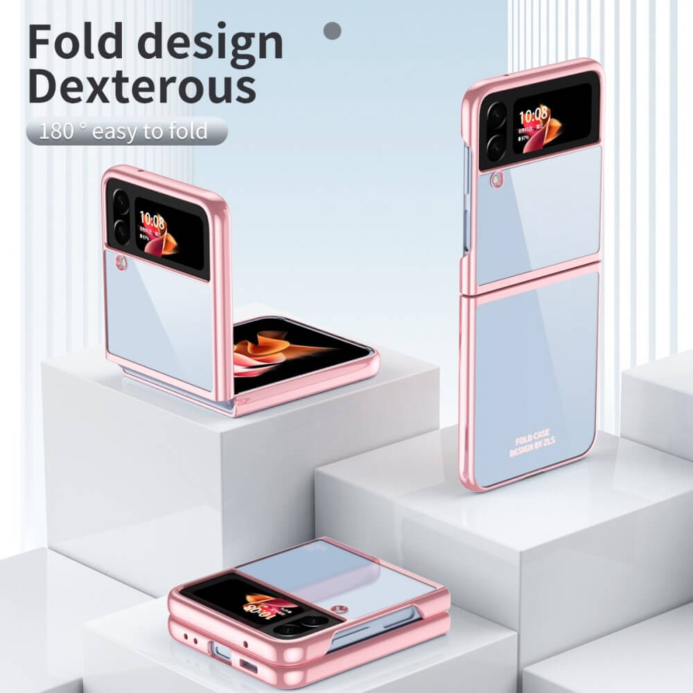 Калъф с Цветна Рамка за Samsung Z Flip 4, GKK Frame Case, Розов (3)