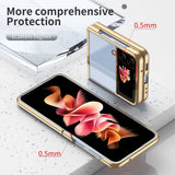 Калъф с Цветна Рамка за Samsung Z Flip 4, GKK Frame Case, Златист (6)
