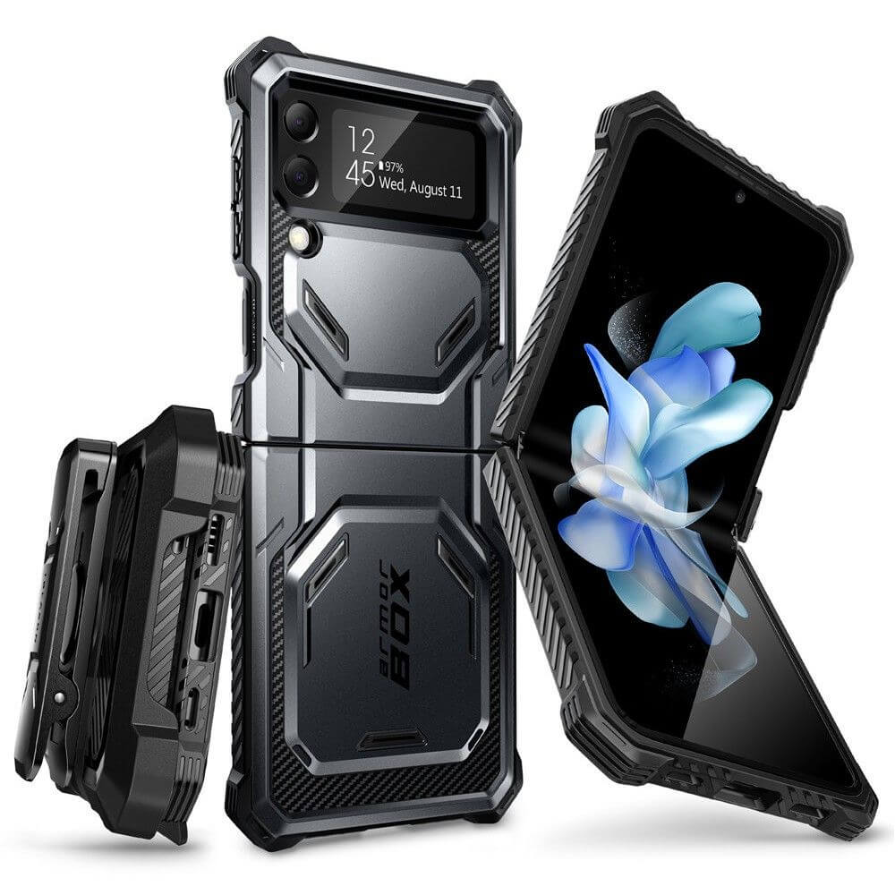 Противоударен Калъф за Samsung Z Flip 4, Supcase Iblsn ArmorBox, Черен