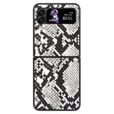 Екзотичен Калъф за Samsung Galaxy Z Flip 4, GKK Snake Leather Case, Черен