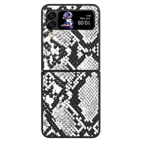 Екзотичен Калъф за Samsung Galaxy Z Flip 4, GKK Snake Leather Case, Черен