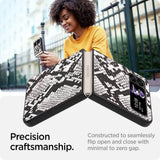 Екзотичен Калъф за Samsung Galaxy Z Flip 4, GKK Snake Leather Case, Черен (5)