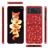 Калъф с Блестяща Декорация за Samsung Z Flip 4, Glitter Case, Червен (6)