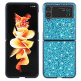 Калъф с Блестяща Декорация за Samsung Z Flip 4, Glitter Case, Син