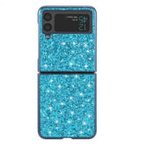 Калъф с Блестяща Декорация за Samsung Z Flip 4, Glitter Case, Син (2)