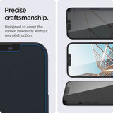 Anti-Spy Стъклен Протектор за iPhone 14, Spigen Privacy Glass, Прозрачен (2)