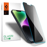Anti-Spy Стъклен Протектор за iPhone 14, Spigen Privacy Glass, Прозрачен
