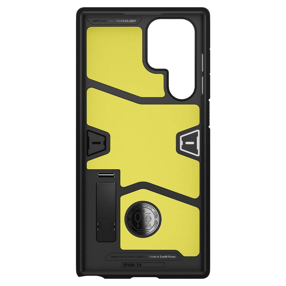 Противоударен Калъф с Поставка за Samsung S22 Ultra, Spigen Tough Armor Case, Черен (9)