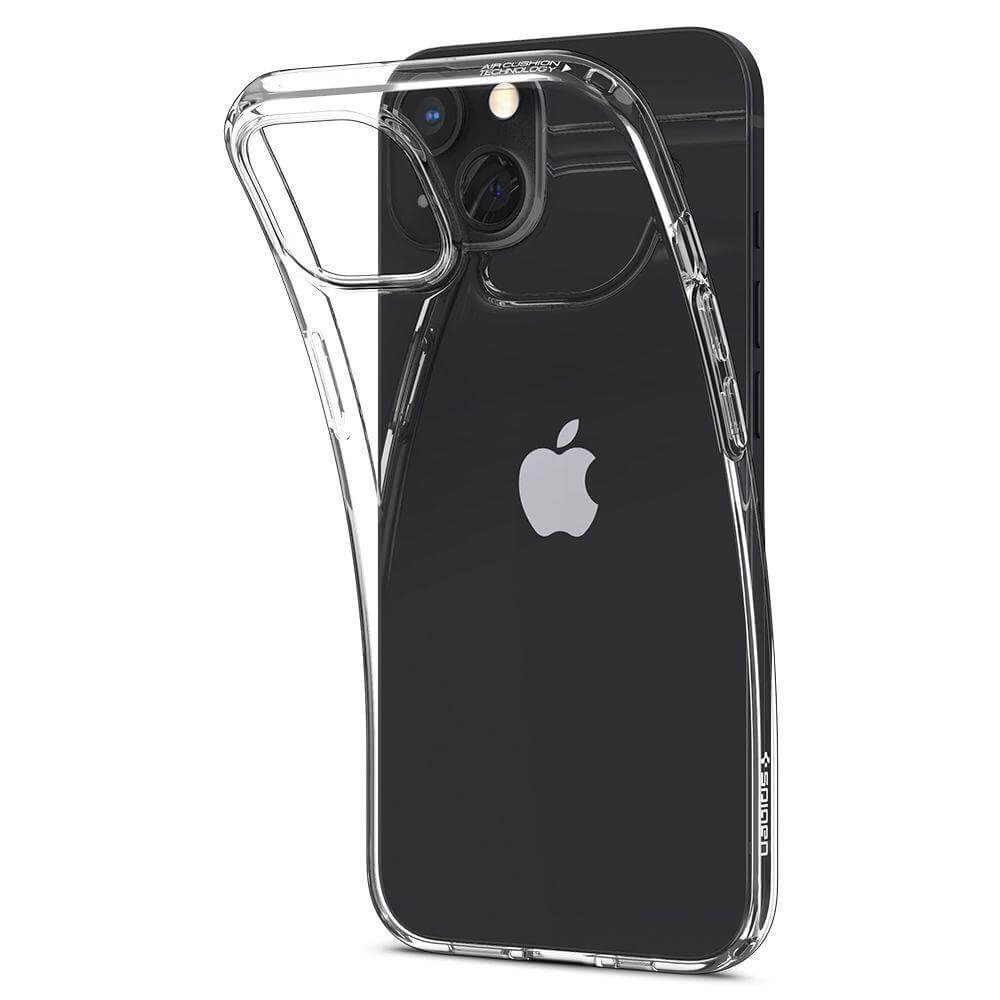 Противоударен Силиконов Калъф за iPhone 14, Spigen Liquid Crystal Case, Прозрачен (2)