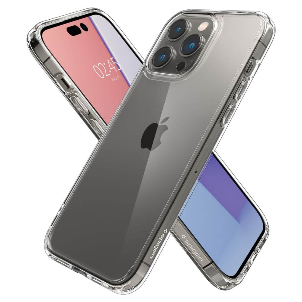 Противоударен Калъф за iPhone 14 Pro, Spigen Ultra Hybrid Case, Прозрачен (5)