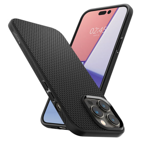 Противоударен Калъф за iPhone 14 Pro, Spigen Liquid Air Case, Черен (2)